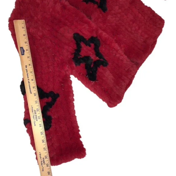 BELLE VERE Small FAB Faux Fur Jacket BIG STAR Red Black Open/Closed Wear - Picture 16 of 16